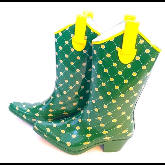 Stadium Stompers Cowgirl Rain Boots- Packers/Ducks - Picture 3 of 5